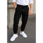 DAMGA JEANS Erkek Günlük Trend Lastikli Siyah Taktik Kargo Pantolon