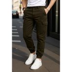 DAMGA JEANS Erkek Lastikli Trend Yüksek Bel Haki Kargo Pantolon