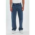 DAMGA JEANS Erkek Oversize Bol Paça Yüksek Bel Mavi Baggy Kot Pantolon