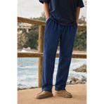 DAMGA JEANS Erkek Relax Fit Yazlık Salaş Lacivert Keten Pantolon