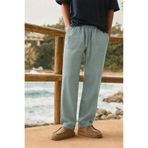 DAMGA JEANS Erkek Relax Fit Yazlık Salaş S.Yeşil Keten Pantolon