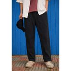 DAMGA JEANS Erkek Trend Premium Bol Siyah Keten Pantolon