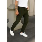 DAMGA JEANS Erkek Yüksek Bel Bol Paça Haki Taktik Kargo Pantolon
