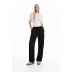 DAMGA JEANS Kadın Günlük Yazlık Trend Bol Siyah Keten Pantolon