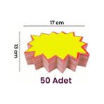 Damga Market 50 Adet 13×17 cm Sarı Yıldız Karton Fiyat Etiketi, Mağaza, Bakkal ve Süpermarket Boş Yıldız Etiketi