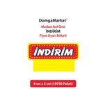 DamgaMarket Market Raf Önü İNDİRİM Etiketi, Fiyat Uyarı Etiketi, 9 cm x 5 cm, Rafa Takılabilir, 100'lü Paket