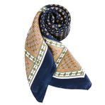 DAMILY Vintage Bandana Erkek İpeksi Kare Baş Örtüsü Yazlık Geometrik Atkı ve Alın Bandı Motosiklet Saten Korsan Havlusu Çocuk Festivali Saç Bantları 70 x 70 cm, Mavi (Marineblau), 70x70cm (27,5 x 27,5