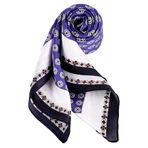 DAMILY Vintage Bandana Erkek İpeksi Kare Baş Örtüsü Yazlık Geometrik Atkı ve Alın Bandı Motosiklet Saten Korsan Havlusu Festival Saç Bantları 70 x 70 cm, Koyu mavi lila, 70x70cm (27,5 x 27,5 Zoll )