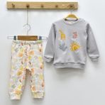 Damla 24533DM Kız Bebek Cute Animals Gri Eşofman Takımı - 18 - 24 Ay