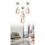 DAMLA 4 LÜ GÜMÜŞ 3 RENK LEDLİ KUMANDALI MODERN SARKIT LED AVİZE DMLKRM4