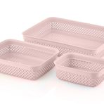 Damla Desen Sepet 3'lü Set Pudra Renk