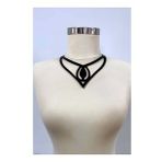 Damla Detaylı Şık Deri Choker, Deri Choker Kolye