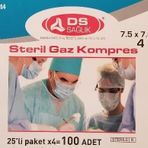 Damla DS Steril Gazlı Bez Kompres Spanç 7.5 x 7.5cm 100 Adet