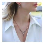 Damla Elmas Montür Modeli Rose Gold Gümüş Set