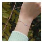 Damla Figürlü Zirkon Taşlı Mine İşli Rose Gold Kaplama Gümüş Bileklik