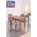 Damla Hilal Mdf Mutfak Masa Sandalye Takımı 60X100CM - Çam - 60 x 100 cm