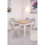 Damla Hilal Mdf Mutfak Masa Sandalye Takımı 60X100CM - Kahverengi - 60 x 100 cm