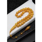 Damla Kehribar Küre Kesim Tesbih Litvanya Sertifikalı KHR-0155
