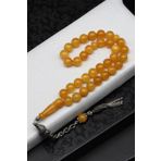 Damla Kehribar Küre Kesim Tesbih Litvanya Sertifikalı KHR-0158