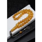 Damla Kehribar Küre Kesim Tesbih Litvanya Sertifikalı KHR-0163