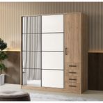 Damla Mese Modern Surgulu Aynali Elbise Dolabi Gardrop 180X60x210cm