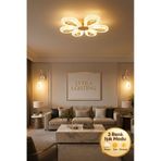 Damla Model 6"lı Gold 3 Renk Modu Ledli Modern Tavana Sıfır Salon Mutfak Çocuk Yatak Odası Led Avize Gold