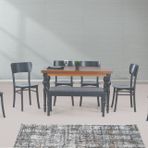 Damla Sabit Masa + Kelebek Sandalye, Antrasit, 125X80