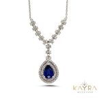 Damla Safir ve Pırlanta Taşlı Kolye PK43