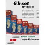 Damla Sağlık Elastik Bandaj 6’lı Set Yüksek Kalite Esneklik ve Dayanıklılık Set Içeriği (20-15-12-10-8-6 Cm)