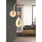 Damla Tekli Gold Kristal Taşlı 3 Renk Modu Aplik Avize