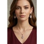 Damla Zirkon Taşlı Kolye Küpe Set