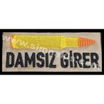 Damsız Girer Nakış Işleme Arma Patch Peç 4,5×10 Cm Kırmızı