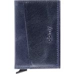 Damy 611CR Lacivert Hakiki Deri Unisex Mekanizmalı Kartlık