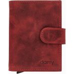 Damy 615CR Kırmızı Hakiki Deri Mekanizmalı Kartlık