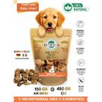 Dana Akciğer Köpek Ödül Maması %100 Doğal Çiğnemelik Airdried Kurutulmul 150 gr - Renkli