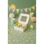 dandeliondesign Cupcake Hediye Kutusu - Hediye Paketi - Asetat Şeffaf Pencereli Cupcake Kutusu - 1 Adet