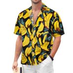 Danfiki Hawaii Kısa Kollu Çiçekli Muz Erkek Gömlek