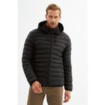 Danger Erkek Çıkarılabilir Kapüşonlu Basic Şişme Mont Siyah