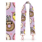 DANHRO Omuz Çanta Askısı Yedek Ayarlanabilir Kemer, 1.5 "Geniş Crossbody Çanta Askısı Sevimli Kadınlar için Kanvas Çanta Çanta, [Gül-altın Toka]: Sevimli Komik Donutlar, 1.5"Wide
