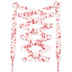 DANHUA Spor Ayakkabı için Düz Renkli Ayakkabı Bağcığı Sanat Baskılı Desen Dize 2 Çift, 01 Beyaz Kırmızı, 35Inch (90CM)