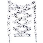 DANHUA Spor Ayakkabı için Düz Renkli Ayakkabı Bağcığı Sanat Baskılı Desen Dize 2 Çift, 03 Beyaz Siyah, 51Inch (130CM)