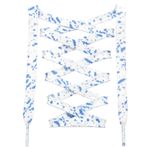 DANHUA Spor Ayakkabı için Düz Renkli Ayakkabı Bağcığı Sanat Baskılı Desen Dize 2 Çift, 04 Beyaz Mavi, 43Inch (110CM)