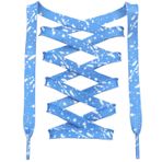 DANHUA Spor Ayakkabı için Düz Renkli Ayakkabı Bağcığı Sanat Baskılı Desen Dize 2 Çift, 05 Gök Mavisi Beyaz, 71Inch (180CM)