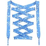 DANHUA Spor Ayakkabıları için Düz Renkli Ayakkabı Bağcıkları Sanat Baskılı Desen Dizi 2 Çift, 05 Gök Mavisi Beyaz, 47Inch (120CM)