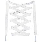 DANHUA Spor Ayakkabıları için Düz Renkli Ayakkabı Bağcıkları Sanat Baskılı Desen Dizi 2 Çift, 13 Beyaz Gümüş, 47Inch (120CM)