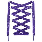 DANHUA Spor Ayakkabıları için Düz Renkli Ayakkabı Bağcıkları Sanat Baskılı Desen Dizi 2 Çift, 18 Mor Beyaz, 47Inch (120CM)