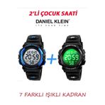Daniel Klein 8-12 Yaş Için Alarm Ve Kronometre Özellikli, 7 Farklı Işıklı Yeşil-kırmızı 2'li Çocuk Kol Saati