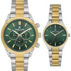 Daniel Klein 8682308439880 Yeşil Gold Special Edition Çelik Kordonlu Takvimli Sevgili Çift Kol Saatleri - Yeşil - Altın