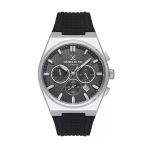 Daniel Klein DK.1.10676.1 Siyah Silikon Kordonlu Gümüş Renk Çelik Kasa Chronograph Takvimli Erkek Kol Saati
