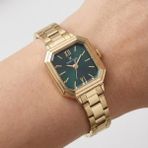 Daniel Klein DK.1.10870.3 Petrol Mavi Gold Zarif Kare Model Çelik Kordonlu Vintage Kadın Kol Saati - Petrol Mavisi